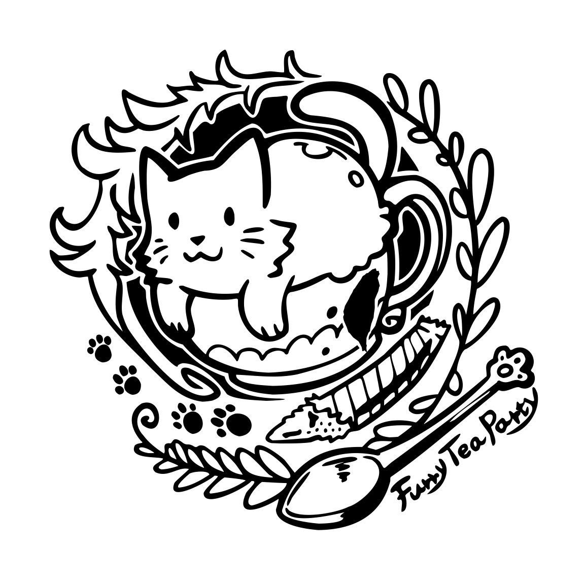 以茶會毛 logo